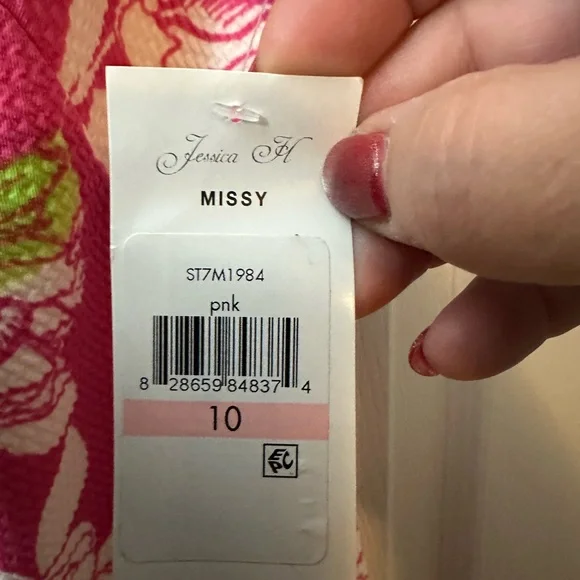 NWT Jessica Howard Pink& Green Floral Dress Size 10 - Picture 3 of 9